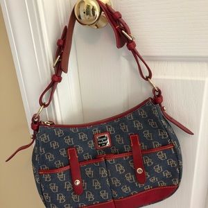 Dooney and Bourke denim and leather purse